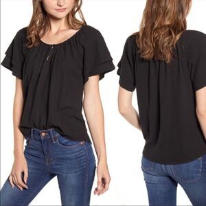 Madewell Texture & Thread tiered sleeve blouse size XXS